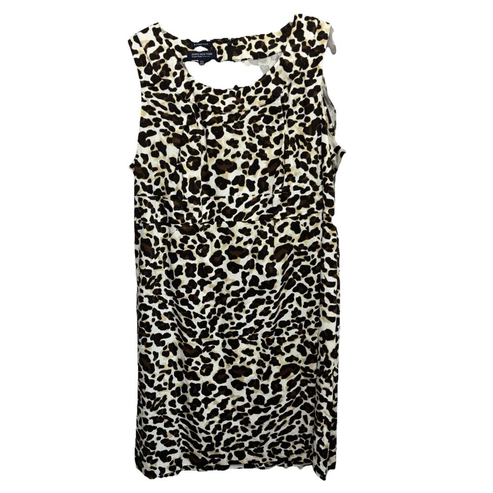 Jones New York Signature Plus Stretch Dress Womens Sz 20 Animal Sleeveless NWT